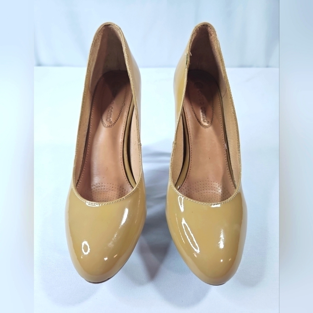 Corso Como Tan Patent Leather Heels Size 6.5